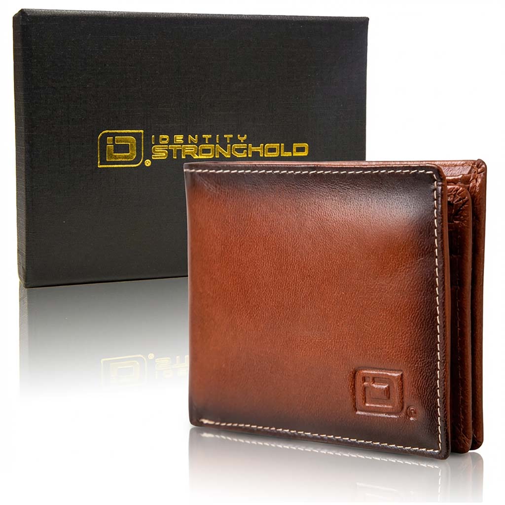 Mens RFID 10 Slot Bifold Wallet with ID Window