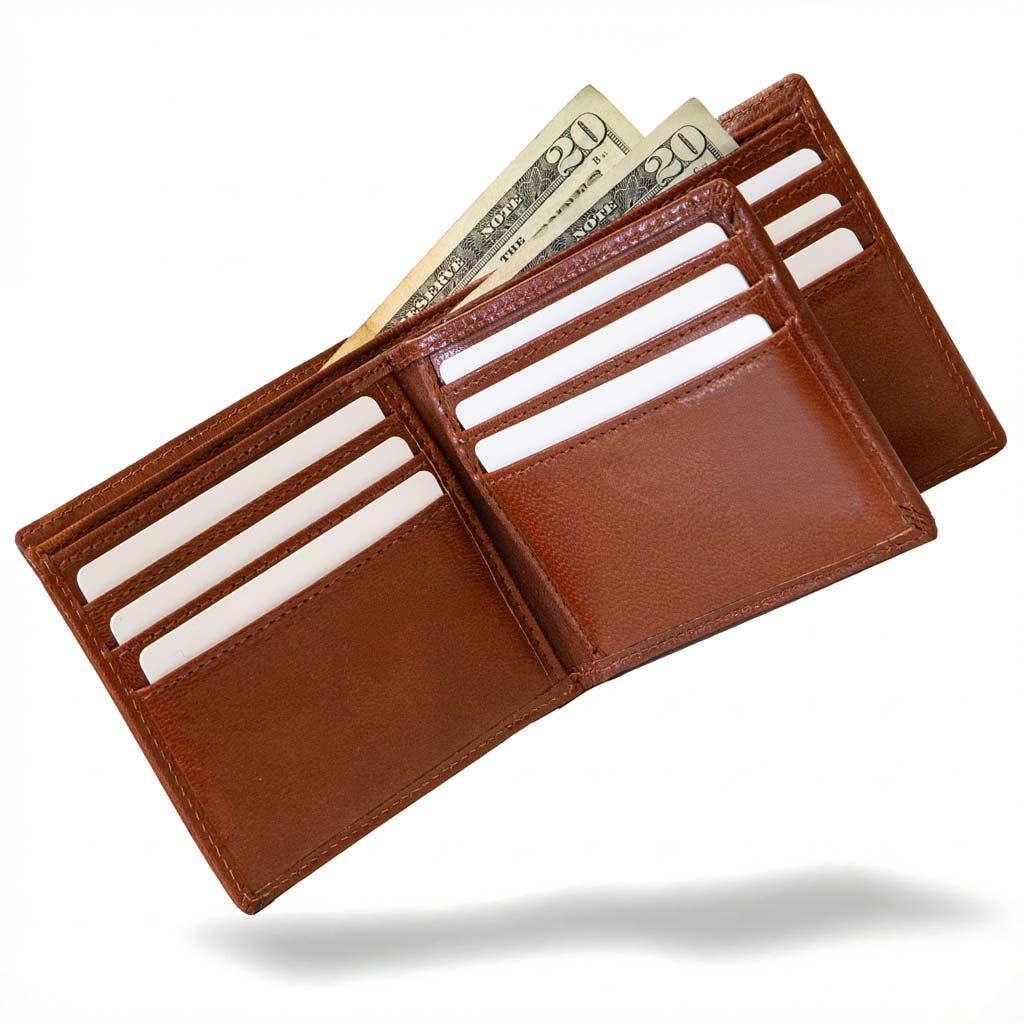 Mens RFID 10 Slot Bifold Wallet with ID Window