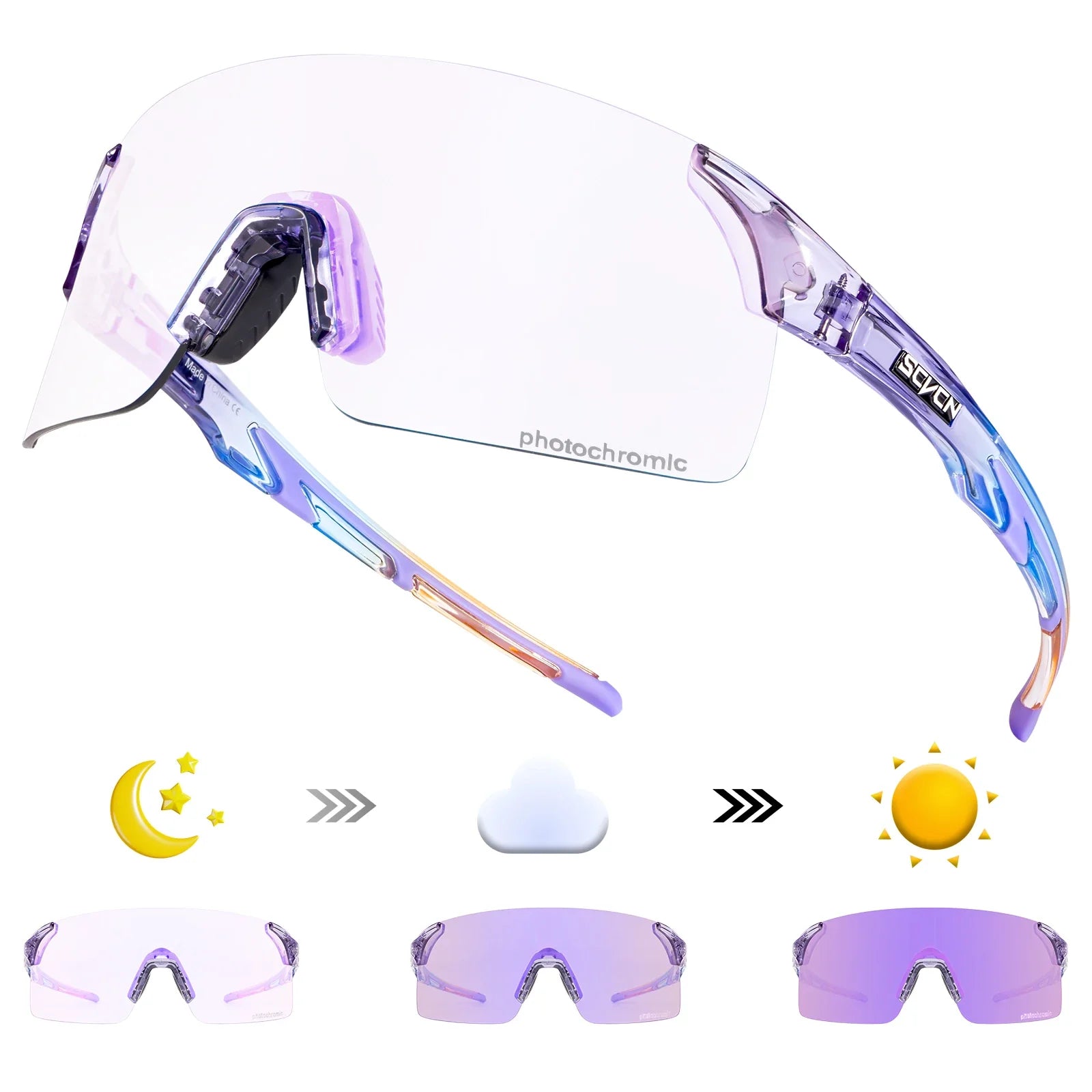 Photochromic UV400 Cycling Sunglasses for Sports