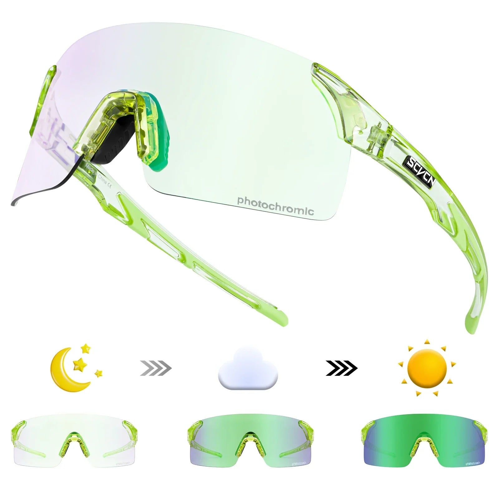 Photochromic UV400 Cycling Sunglasses for Sports