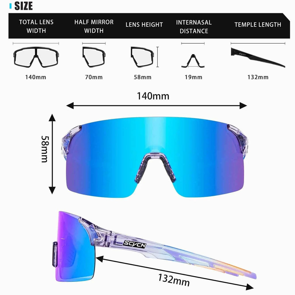 Photochromic UV400 Cycling Sunglasses for Sports
