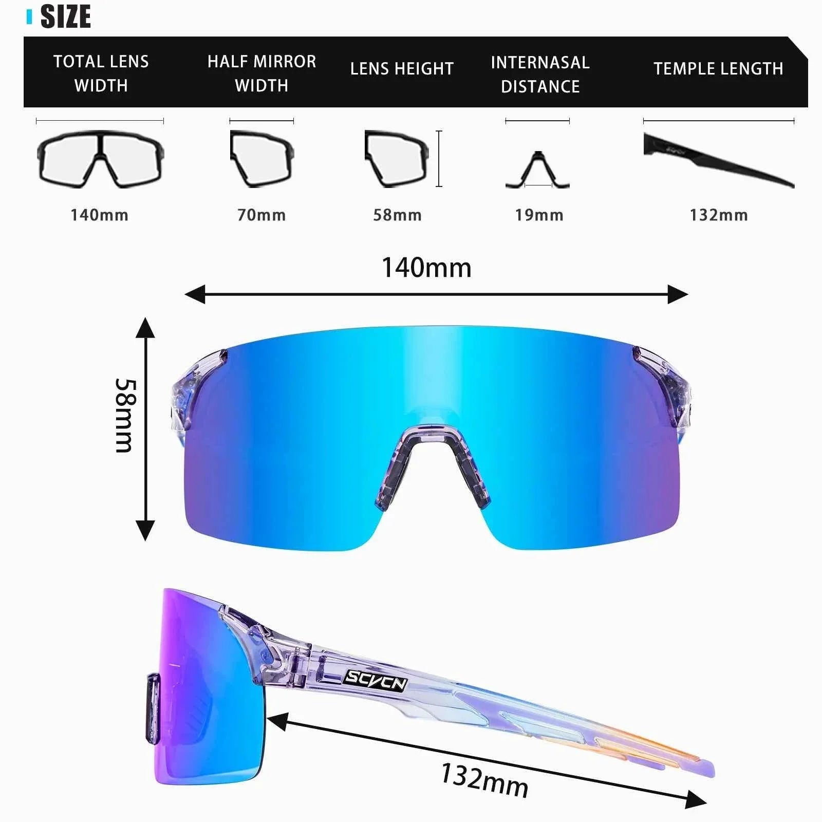 Photochromic UV400 Cycling Sunglasses for Sports