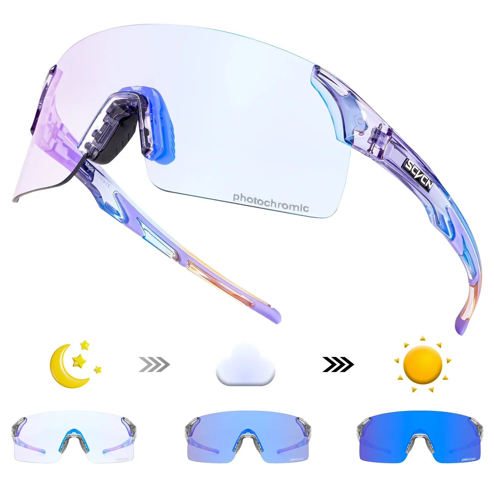 Photochromic UV400 Cycling Sunglasses for Sports