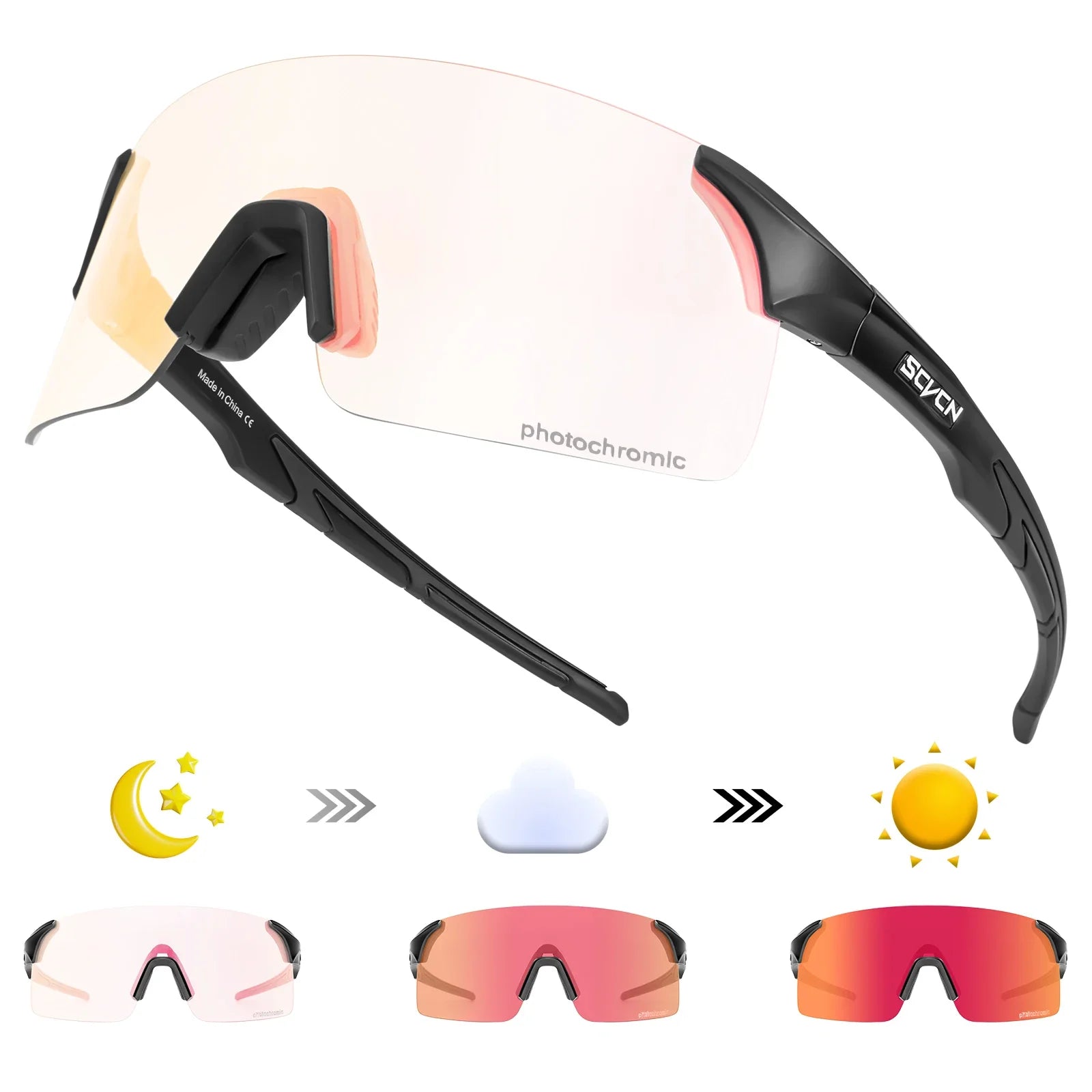 Photochromic UV400 Cycling Sunglasses for Sports