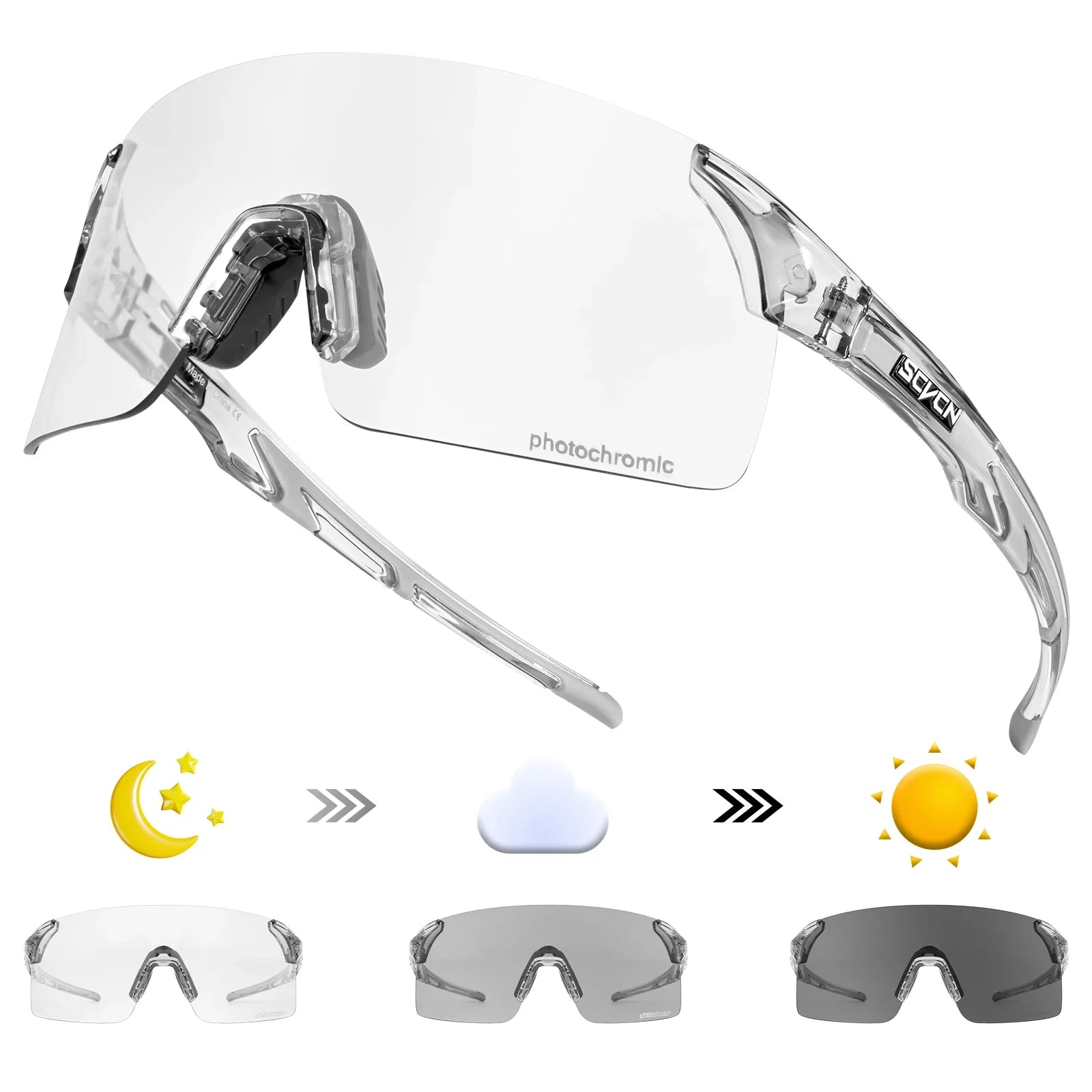 Photochromic UV400 Cycling Sunglasses for Sports