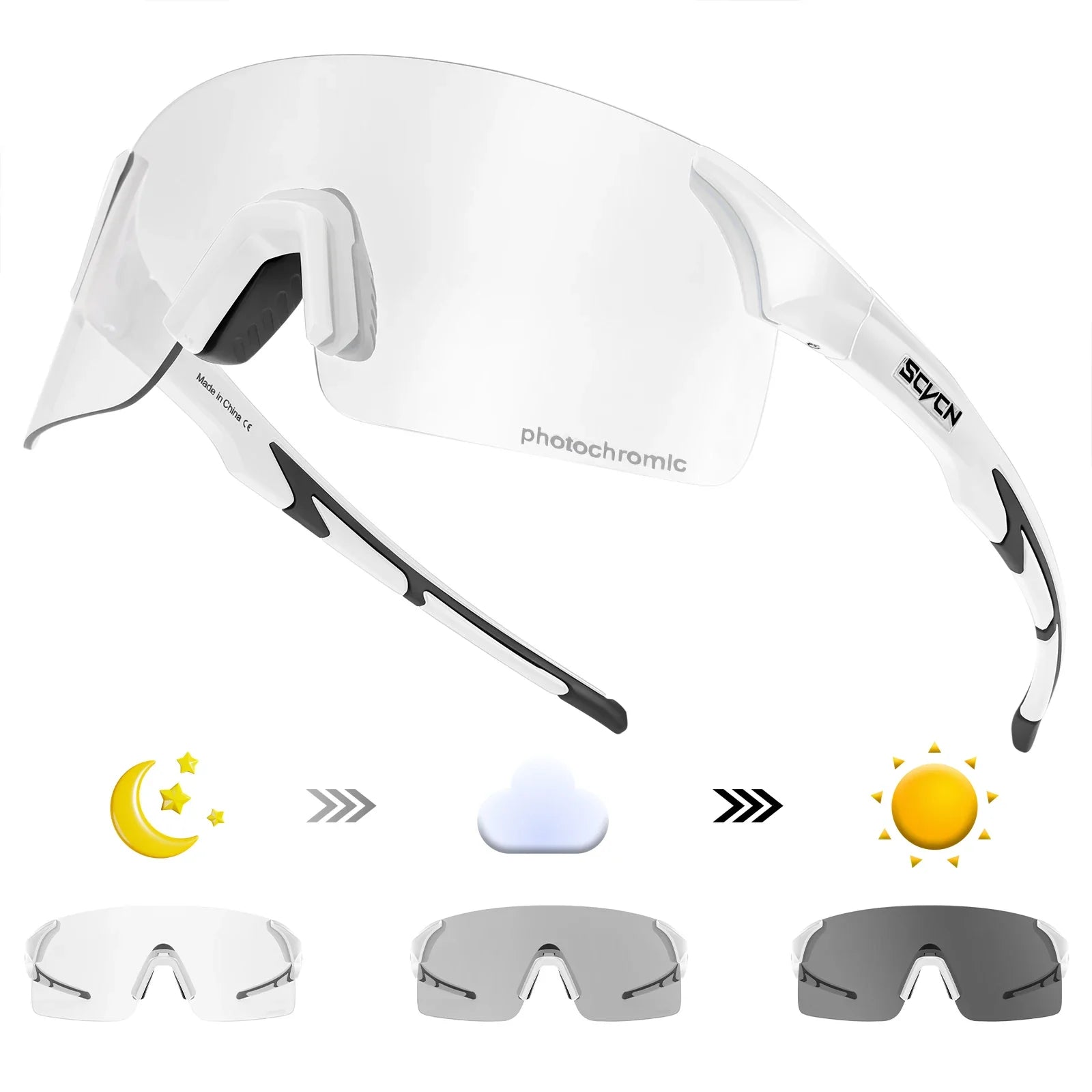 Photochromic UV400 Cycling Sunglasses for Sports