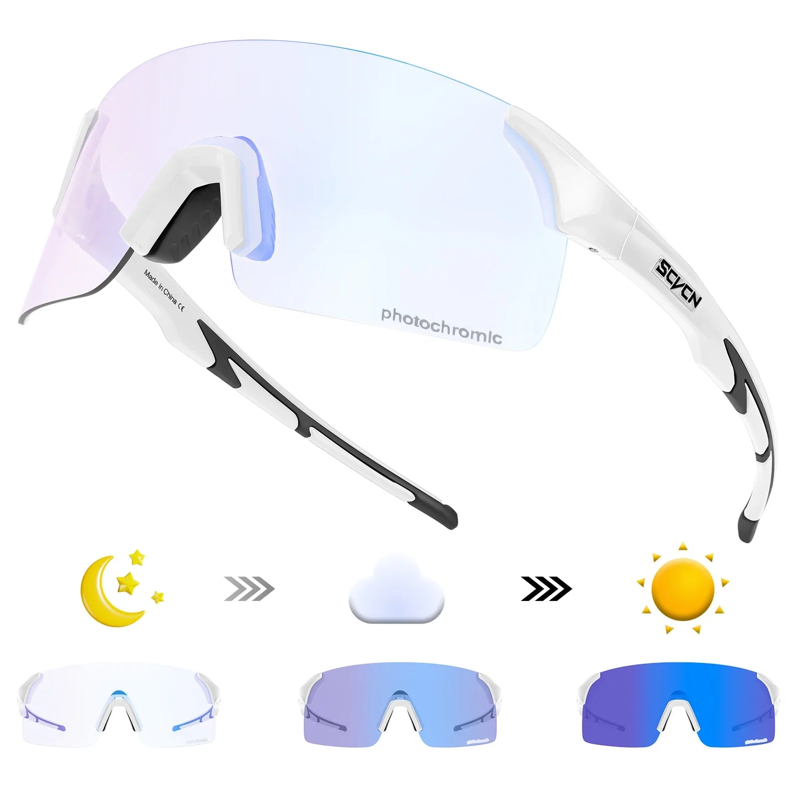 Photochromic UV400 Cycling Sunglasses for Sports