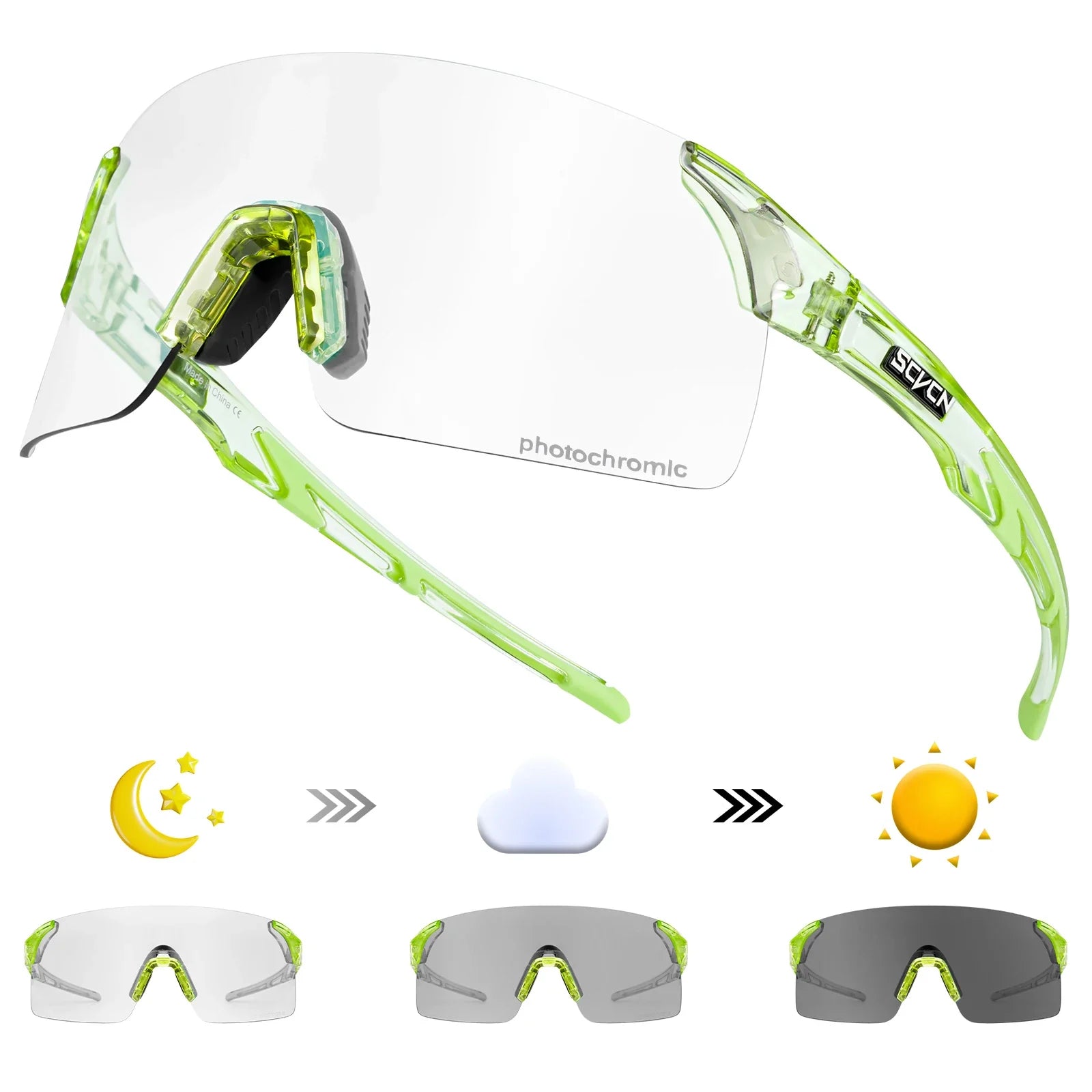 Photochromic UV400 Cycling Sunglasses for Sports