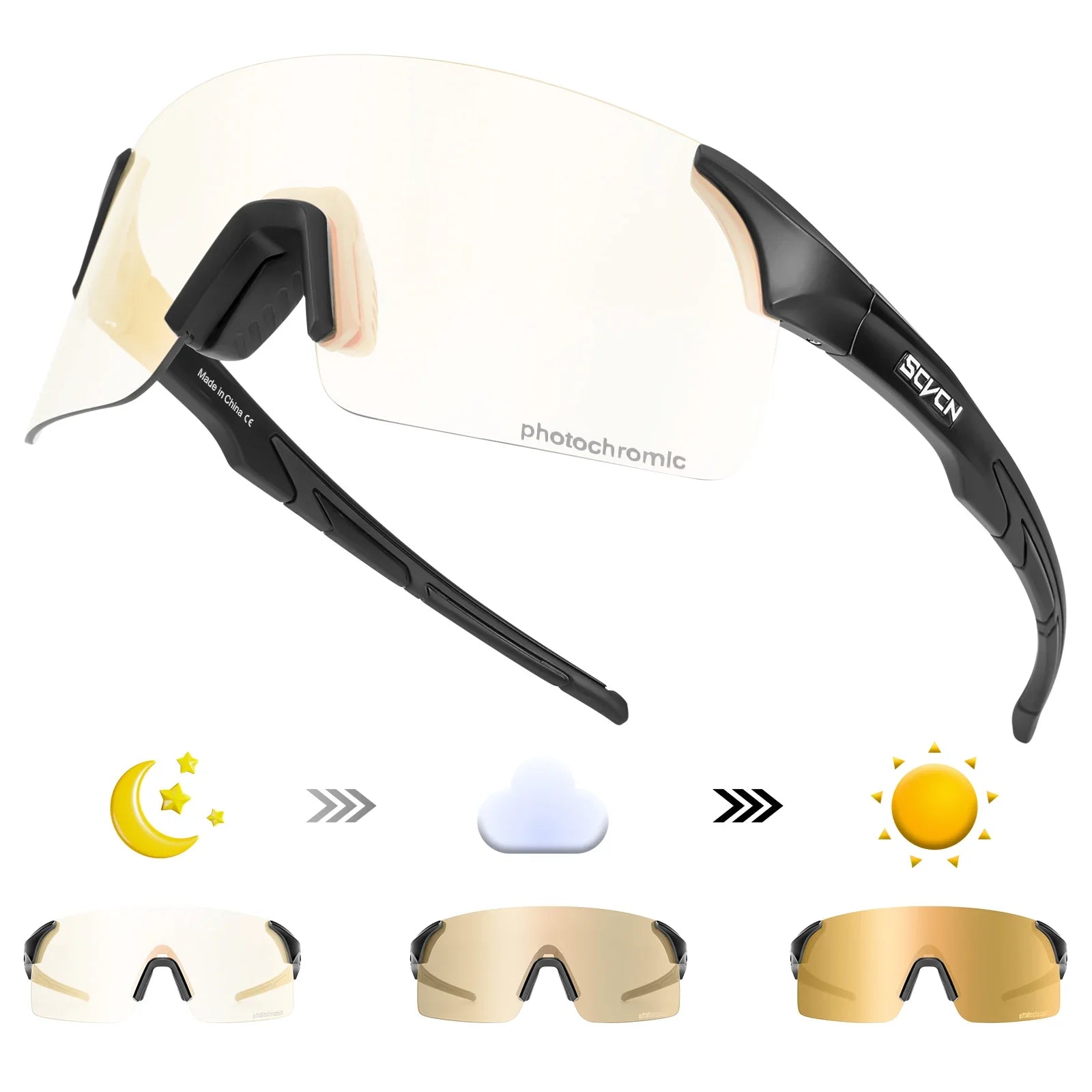 Photochromic UV400 Cycling Sunglasses for Sports