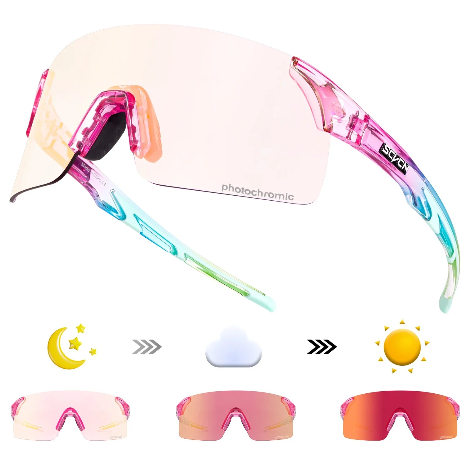Photochromic UV400 Cycling Sunglasses for Sports