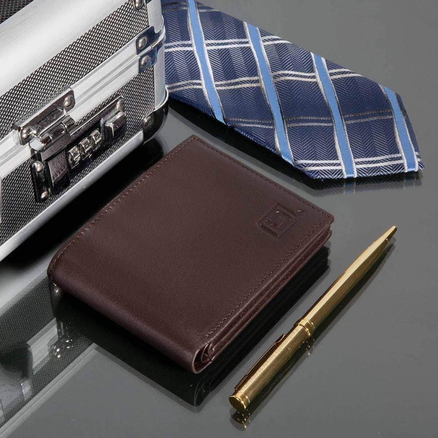 Mens RFID 10 Slot Bifold Wallet with ID Window