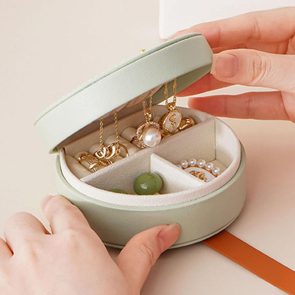Mini Travel Jewelry Box Organizer for Compact Storage on the Go
