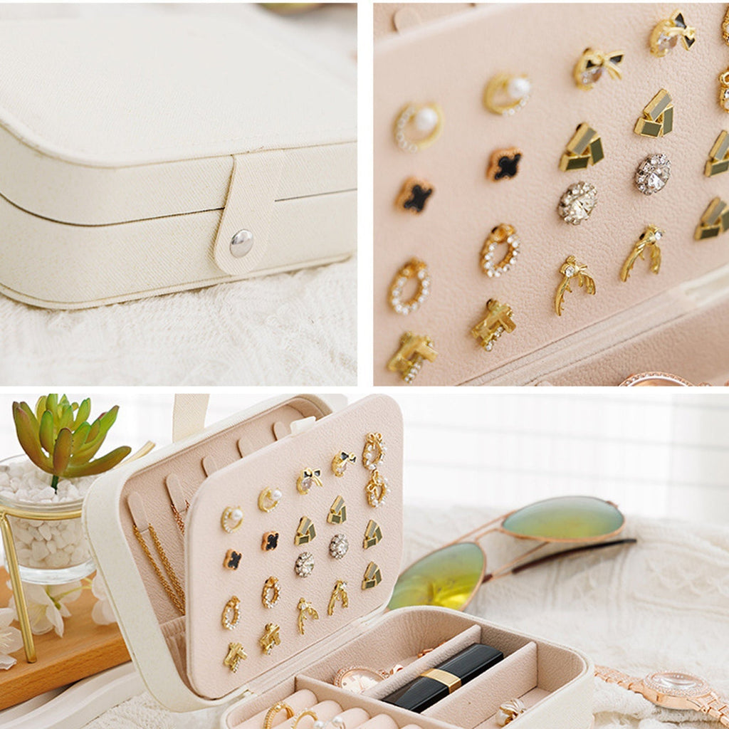 Small Jewelry Organizer Box Travel Case for Rings and Earrings
