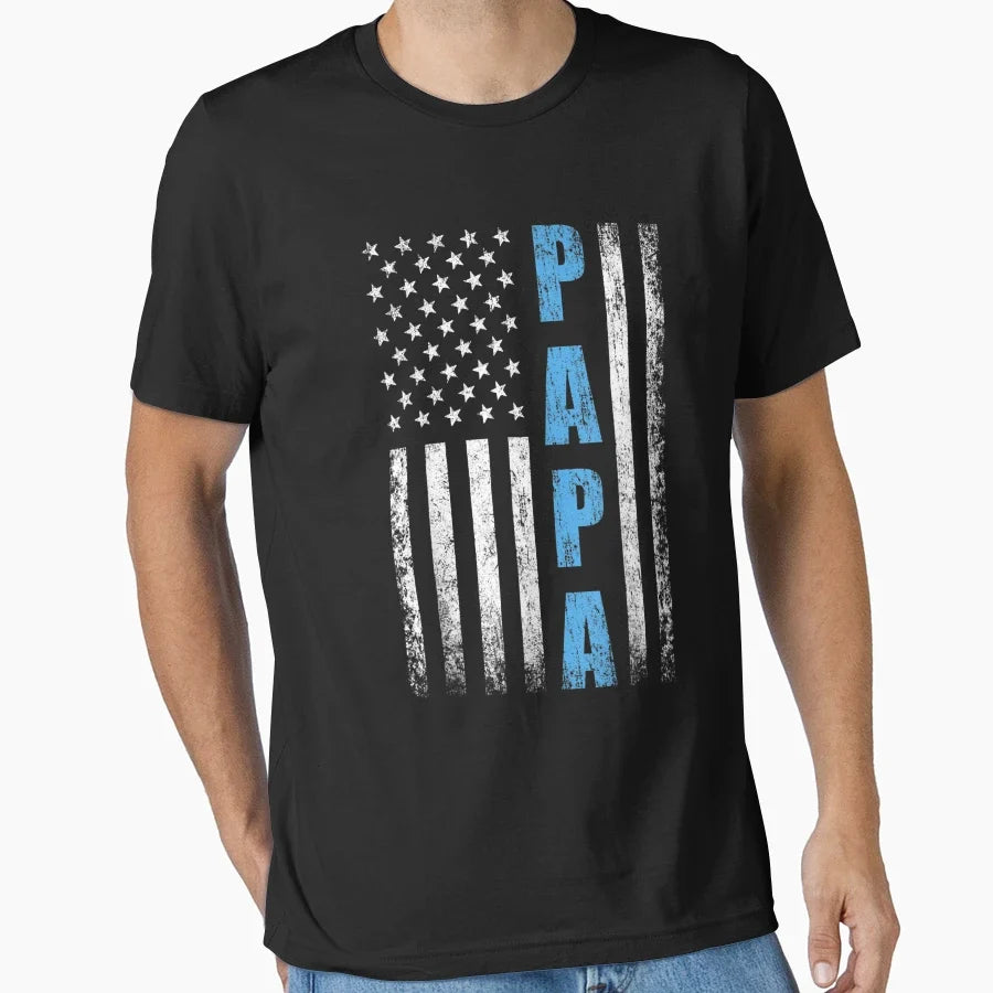 Mens Proud Papa Funny Fathers Day 2022 T-Shirt - Novelty Apparel Unisex
